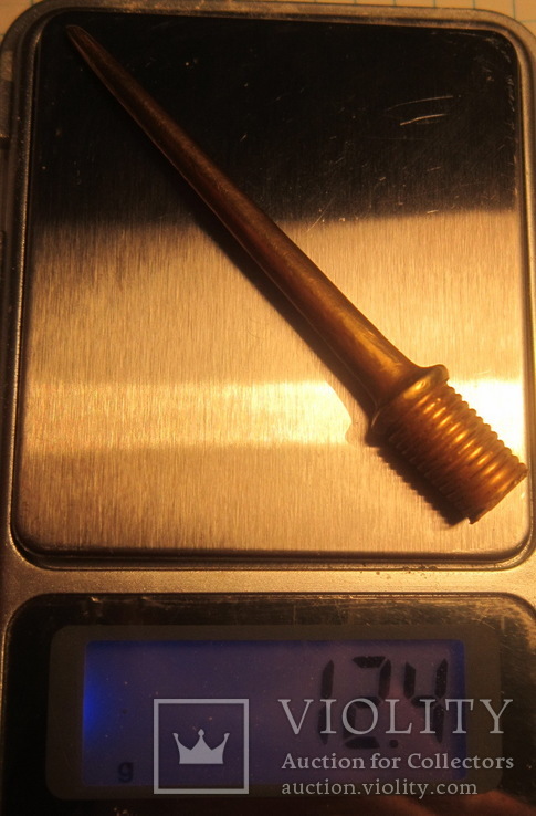 Часть золотой фибулы - иголка - 7.5см., вес -12,4 грамм., photo number 6