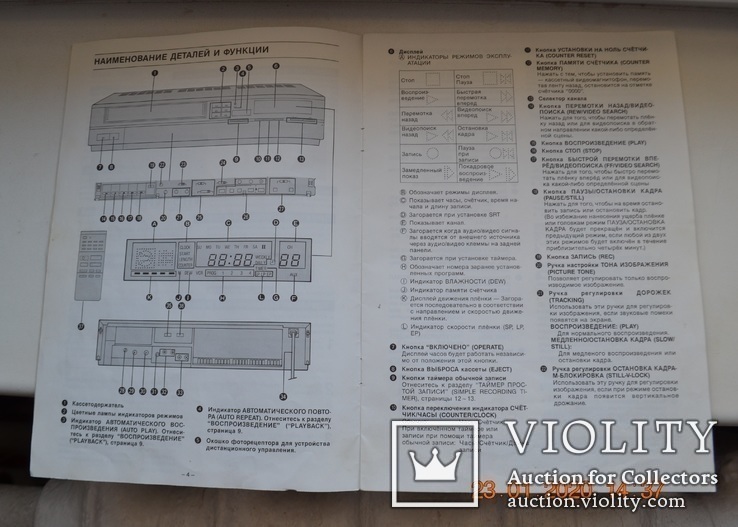 Инструкция по эксплуатации к цветному кассетн видеомагнитофону Sharp VC-779E. ≈ 1989 г.в., фото №5