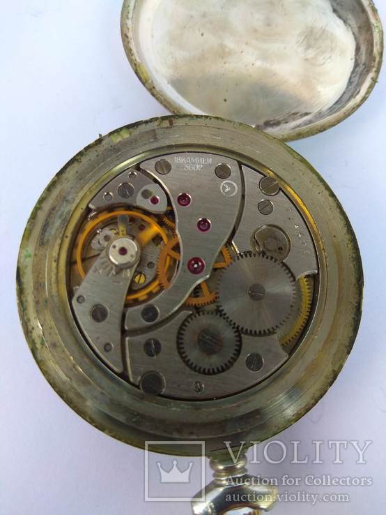 Часы карманные Молния Паровоз на ходу, фото №5