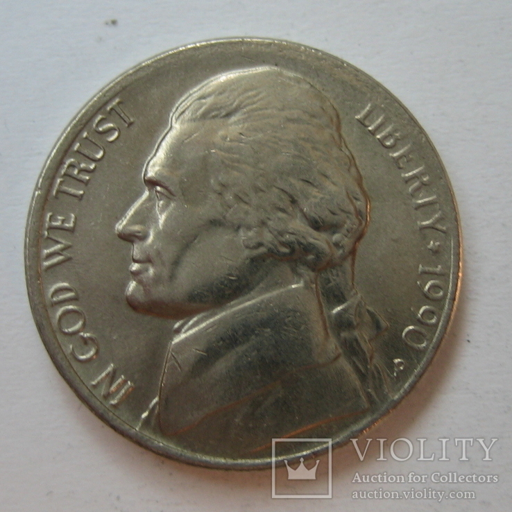США 5 центов 1990 года.Р