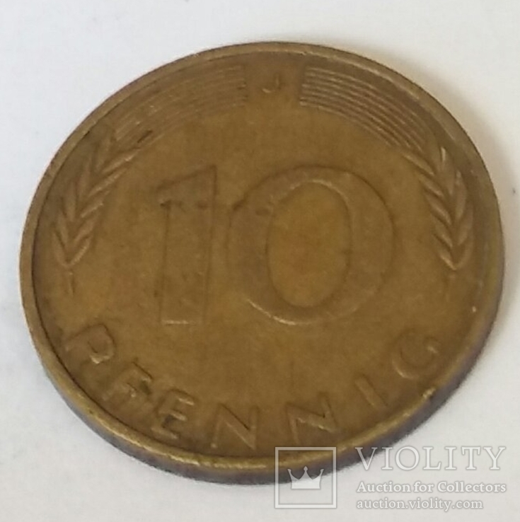 Німеччина 10 пфенігів, 1971, фото №2