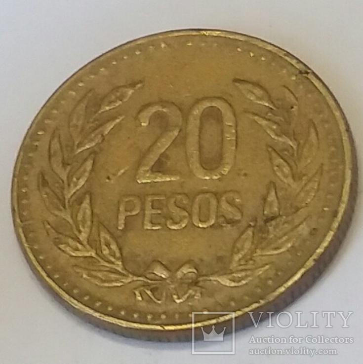 Колумбія 20 песо, 1991, фото №2