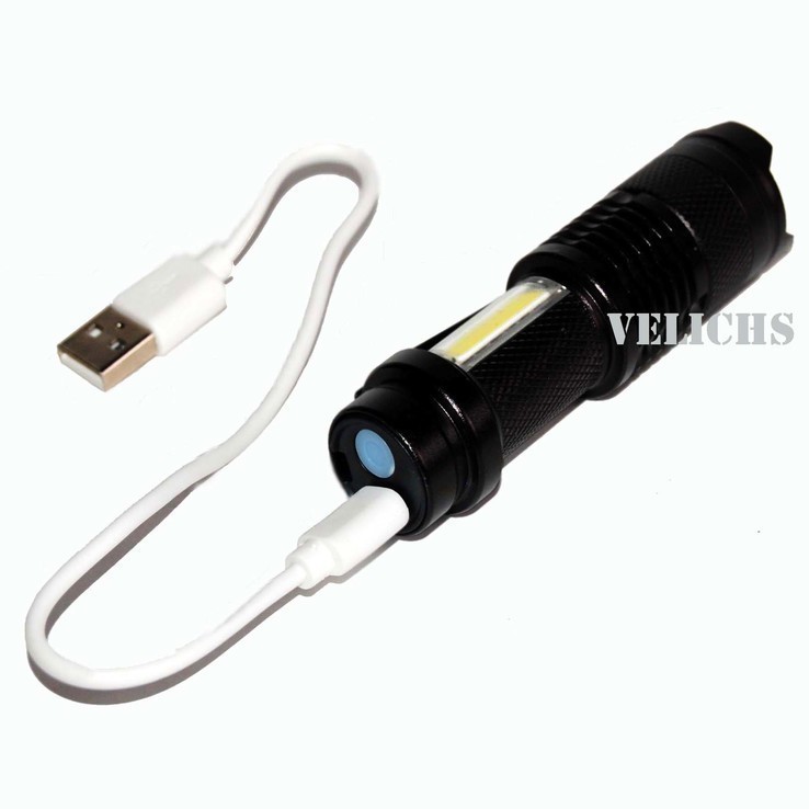Ручной мини-фонарь аккумуляторный BL-525 micro USB, фото №5