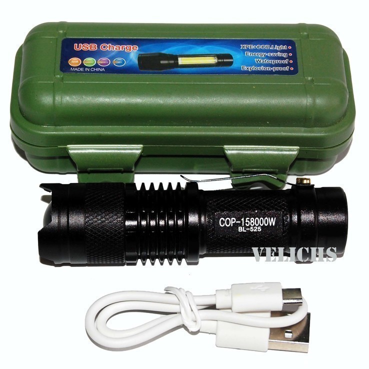 Ручной мини-фонарь аккумуляторный BL-525 micro USB, numer zdjęcia 7