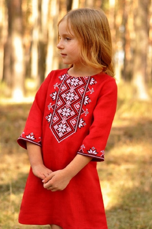 Яскрава дитяча сукня з вишивкою з натуральної тканини, numer zdjęcia 2