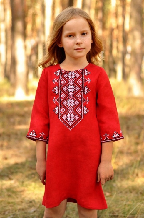 Яскрава дитяча сукня з вишивкою з натуральної тканини, numer zdjęcia 3