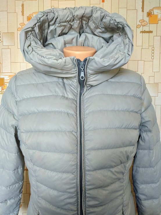 Куртка теплая. Пуховик с капюшоном натуральный пух нейлон р-р XL, фото №4