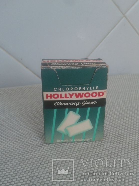 HOLLYWOOD Chlorophylle Chewing Gum - коробочка от жвачки-драже , Дания, фото №2