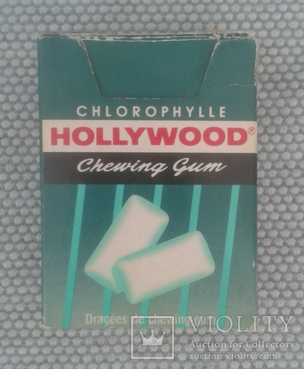 HOLLYWOOD Chlorophylle Chewing Gum - коробочка от жвачки-драже , Дания, фото №3