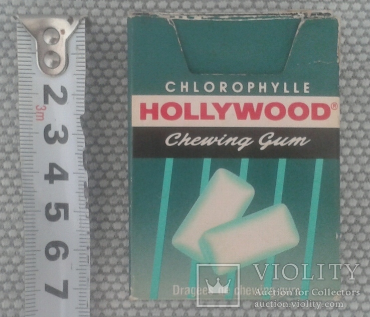 HOLLYWOOD Chlorophylle Chewing Gum - коробочка от жвачки-драже , Дания, фото №9