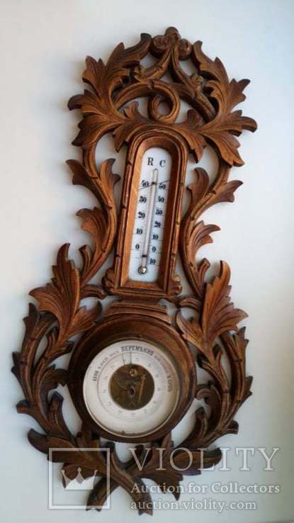 Старинный резной барометр .Царская Россия ., фото №5