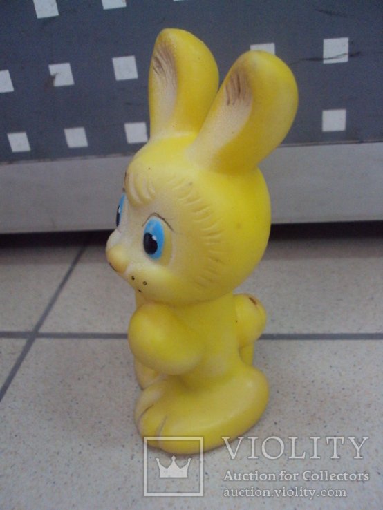 Детская игрушка винтаж ссср заяц зайчик зайка резина, фото №4