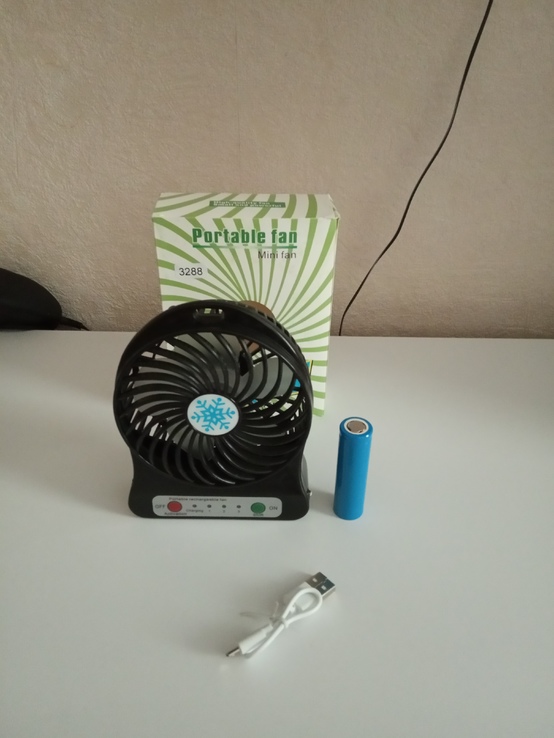 Мини вентилятор mini fan XSFS-01 с аккумулятором, фото №6