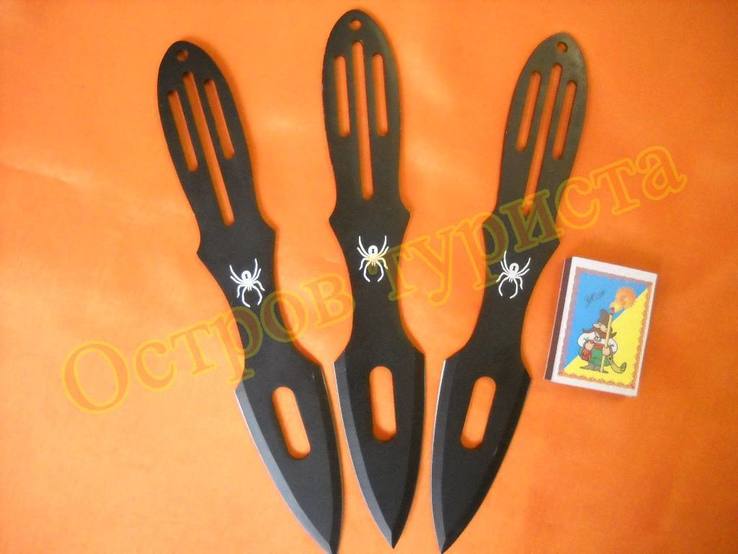 Ножи метательные Spider 3107 набор 3 шт с чехлом, numer zdjęcia 4