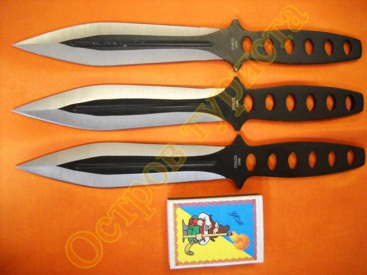 Ножи метательные 2078 набор 3 шт с чехлом, фото №2