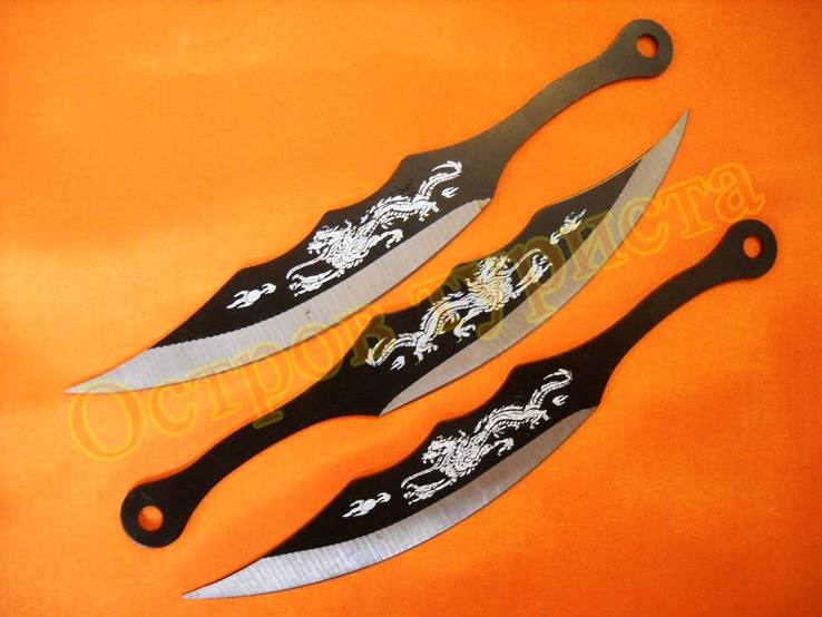 Ножи метательные Dragon 030 набор 3 шт с чехлом, фото №4