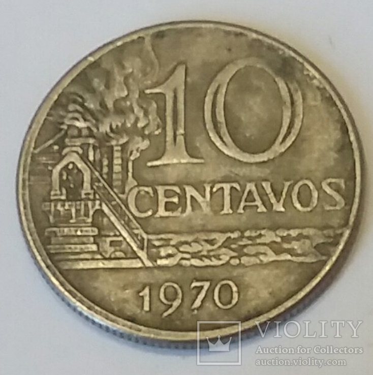 Бразилія 10 сентаво, 1970, фото №2