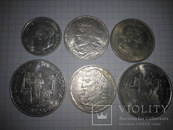 Серебро 6 монет Португалии 120.6 грамма.