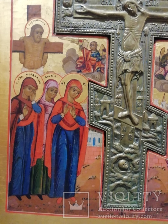 Икона  Распятие с вставным бронзовым крестом., фото №6