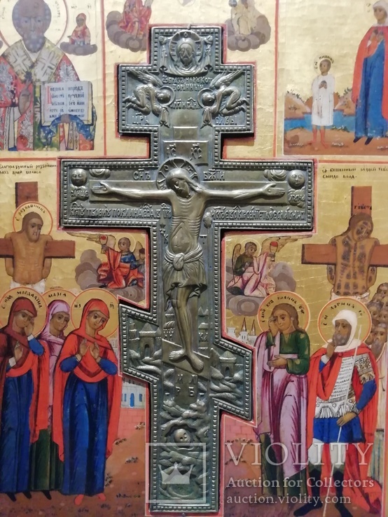 Икона  Распятие с вставным бронзовым крестом., фото №7