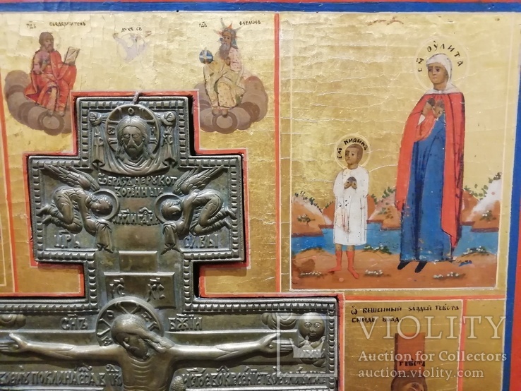 Икона  Распятие с вставным бронзовым крестом., фото №8