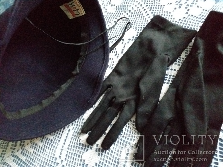 Дамский набор перчатки и шляпка, фото №5