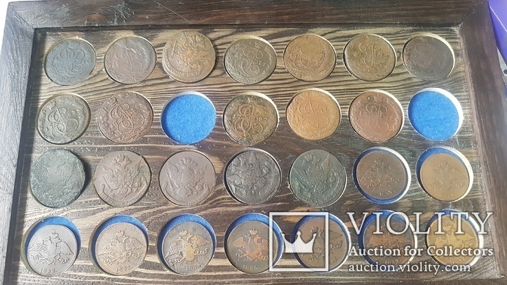 5 копеек 1761-1838 (26 монет) в деревянном боксе, фото №2