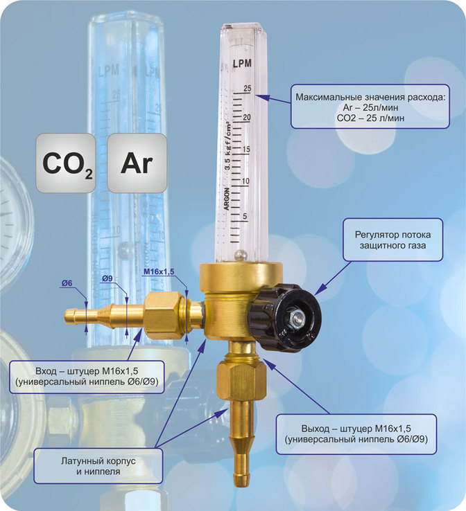 Ротаметр-25 Ar / CO2.,Донмет., фото №2