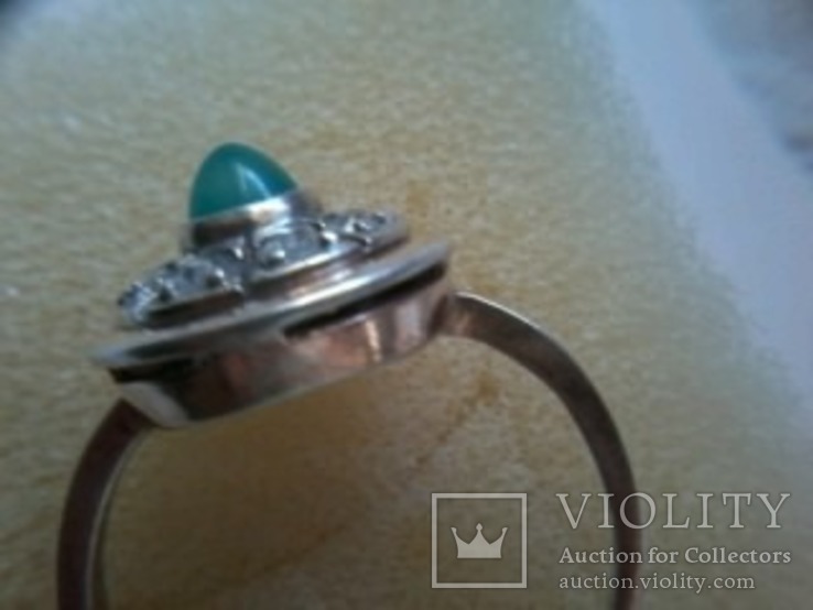 Кольцо серебро 925,позолота, 4.04 гр, р.19.5, фото №5