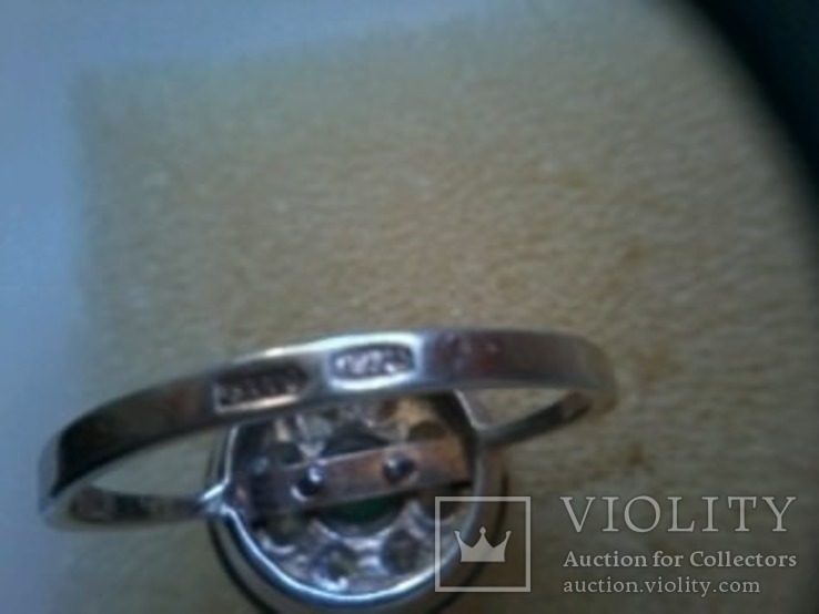Кольцо серебро 925,позолота, 4.04 гр, р.19.5, фото №6