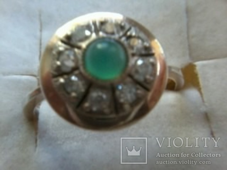 Кольцо серебро 925,позолота, 4.04 гр, р.19.5, фото №9