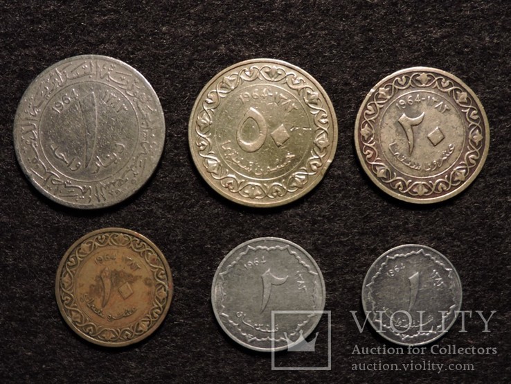 Алжир 1 динар 1964, 50 сант 1964, 20 сант 1964, 10 сант 1964. 2 сант 1964, 1 сант 1964, фото №2