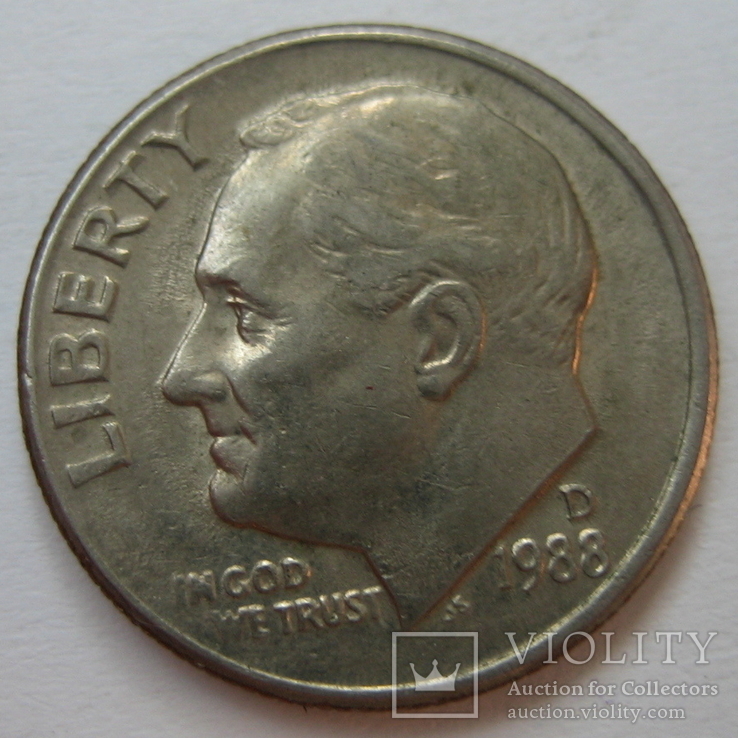 США 10 центов 1988 года.D, фото №2