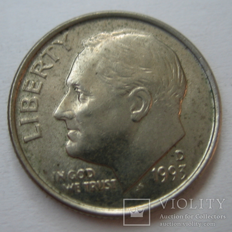 США 10 центов 1993 года. D, фото №2