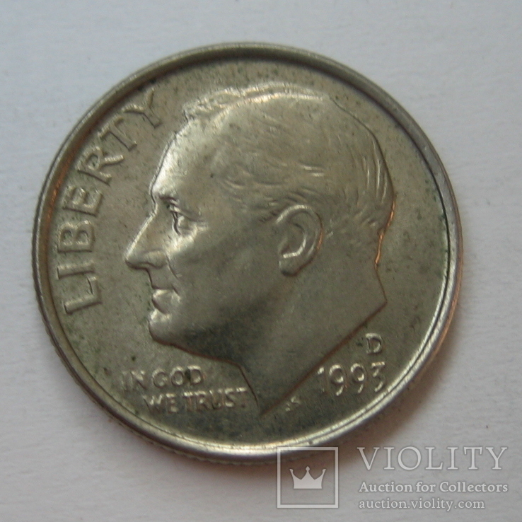 США 10 центов 1993 года. D, фото №3