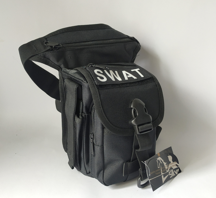 Тактическая набедренная сумка Swat качество ТОП черная, фото №7