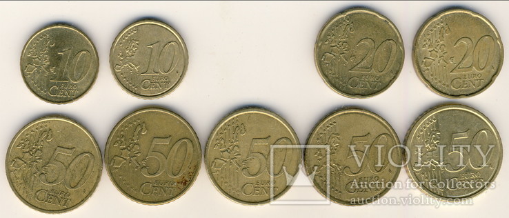 Підбірка монет Євросоюзу.