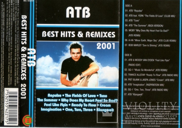 ATB. Andre Tanneberger (Best Hits &amp; Remixes) 2001. (MC). Кассета. South Records, фото №8