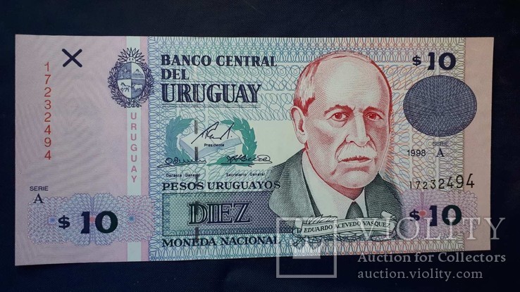 10 песо Уругвай 1998г. UNC