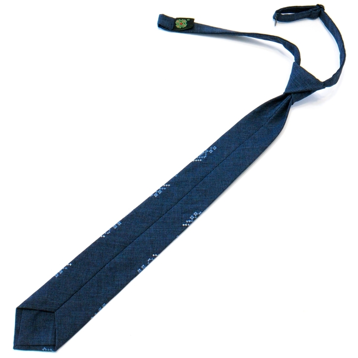 Підліткова краватка з вишивкою синя №716, photo number 4