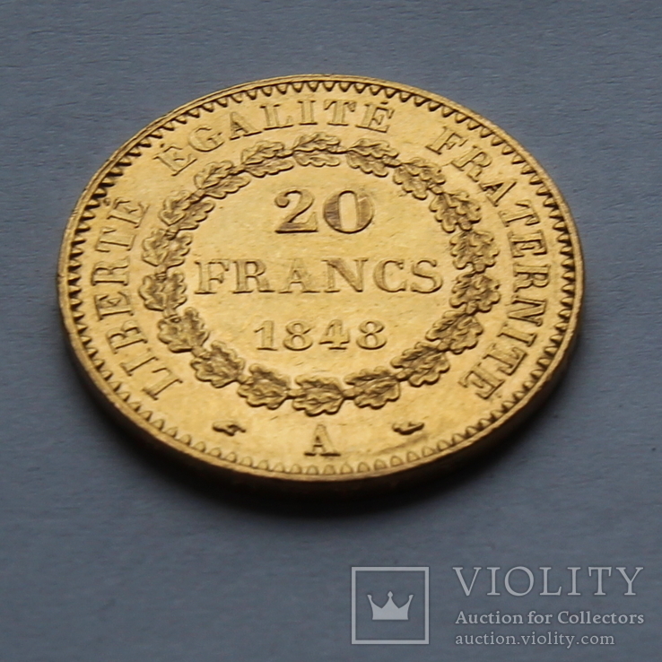 20 франков 1848 Франция Ангел. Золото. 6,45 г, фото №3