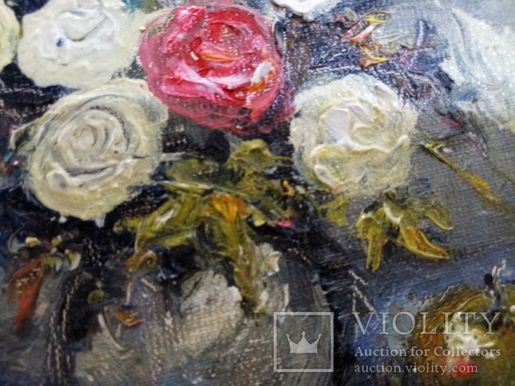 «Красная роза» холст на картоне/масло 15х15 2018 г., фото №6