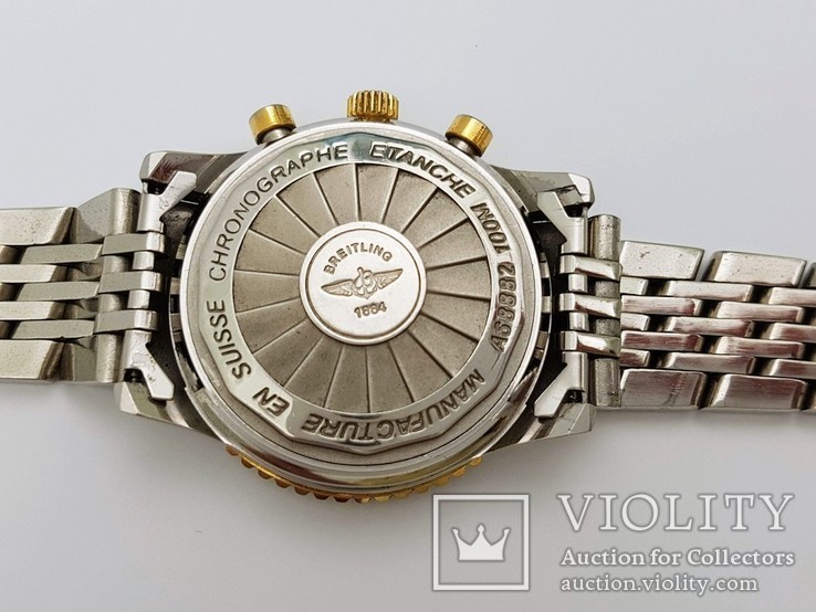 Часы-имитация марки Breitling, хронограф, кварц, механизм Miyota, Япония., фото №7