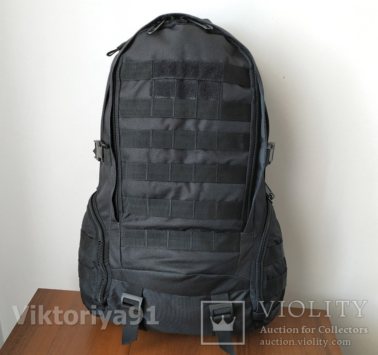 Тактический городской штурмовой рюкзак с системой M.O.L.L.E черный, фото №5