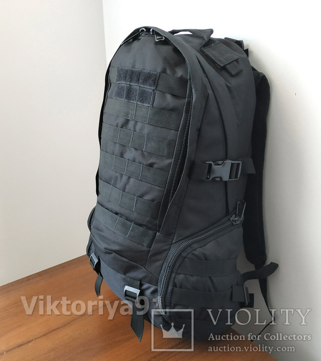 Тактический городской штурмовой рюкзак с системой M.O.L.L.E черный, фото №6
