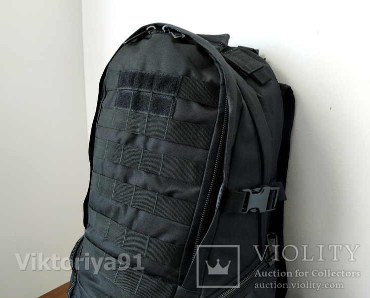 Тактический городской штурмовой рюкзак с системой M.O.L.L.E черный, фото №7