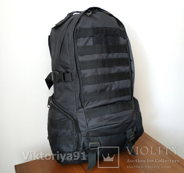 Тактический городской штурмовой рюкзак с системой M.O.L.L.E черный, фото №8