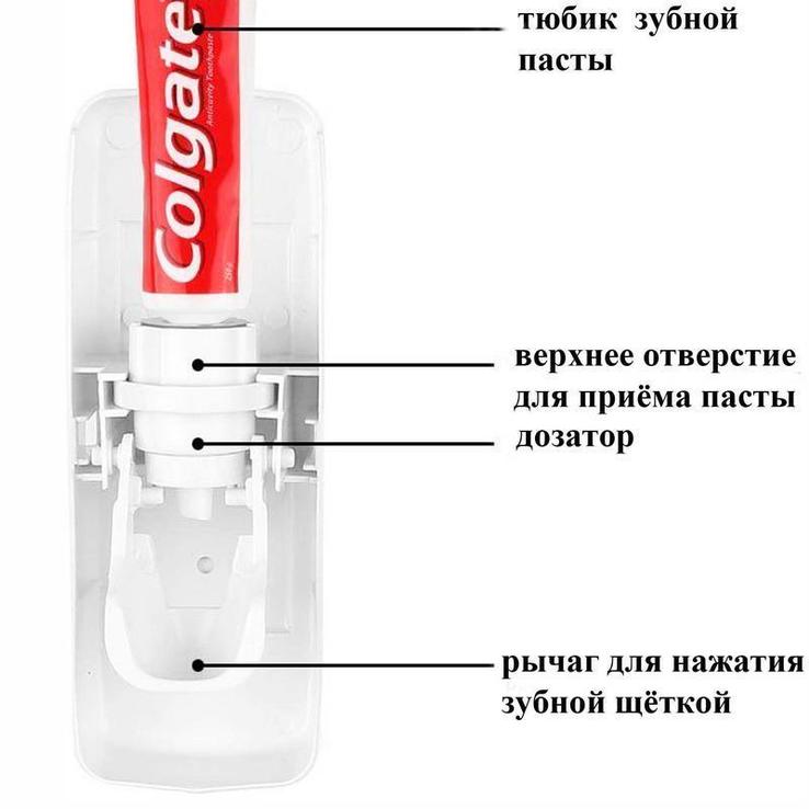 Дозатор автоматический зубной пасты Toothpaste Dispenser с держателем зубных щеток, фото №7