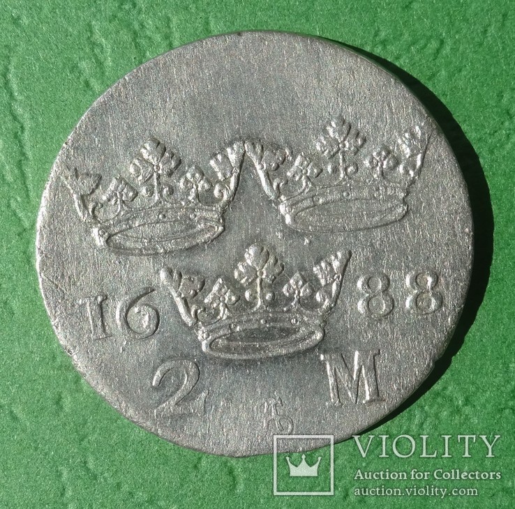 2 марки, 1688 год, Швеция,, фото №3
