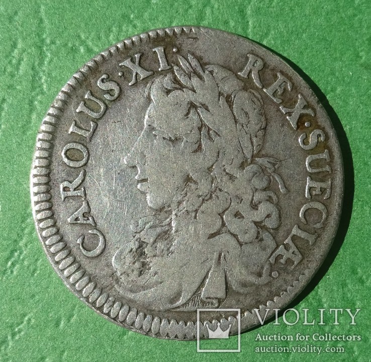 2 марки 1674, Швеция. Король Карл XI (1660г - 1697г). DF., фото №2